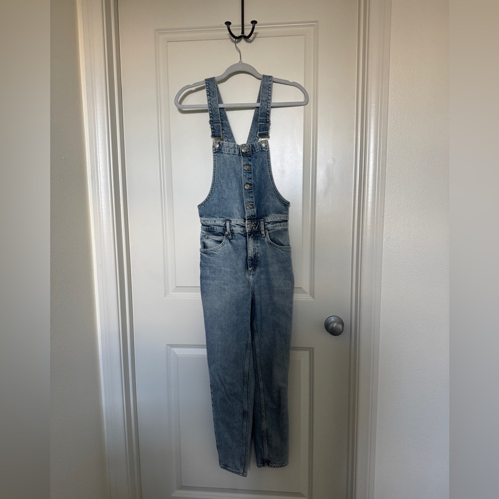 Free People Light Blue Denim Overalls